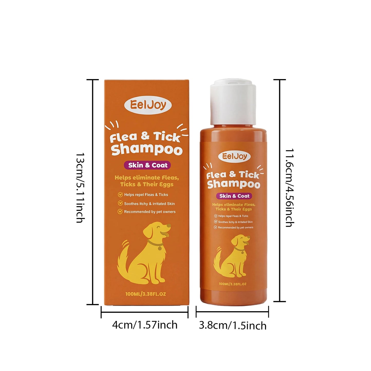 100ML Pet Cleaning Shampoo Gentle Remove Dirts Eliminate Bad Odors Smoothing & Volumizing Hair Soothing Redness Flea Repellent Daily Care Pet Cleaner