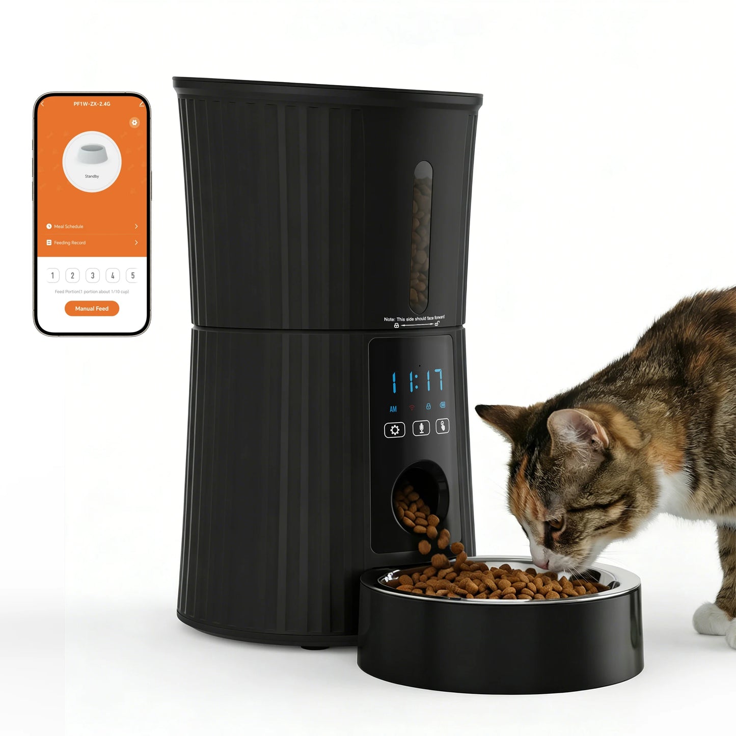 JHK 4L Automatic Cat Feeder WiFi Timed Cat Food Dispenser with APP Control Dual Power Supply Indoor Programmable Pet Feeder