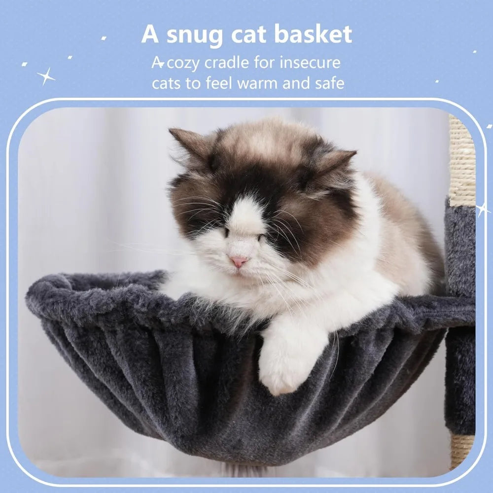 Cat Tree Tower Scratching Posts Condo Platform Hammock Sisal Scratch Board Ball Indoor Kittens 41 Inches