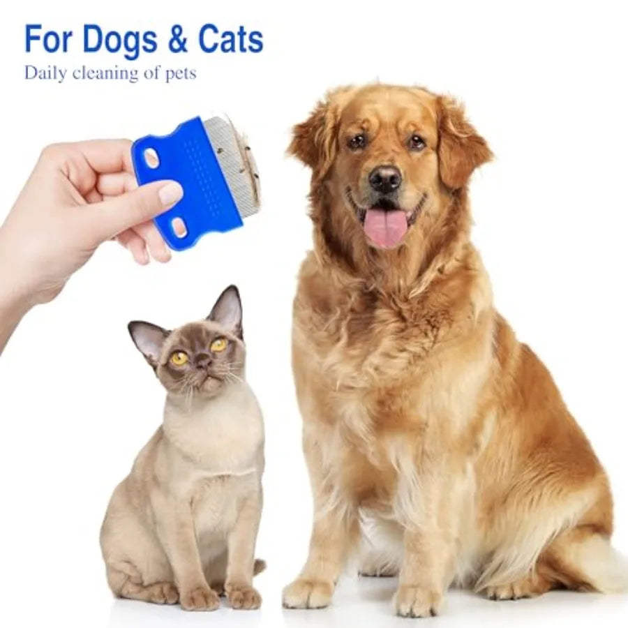 2 Pack Professional Eye Comb For Pets, Stainless Steel Tear Stain Remover, Flea Lice Comb, For Cats and Dogs, Gentle Round-Head