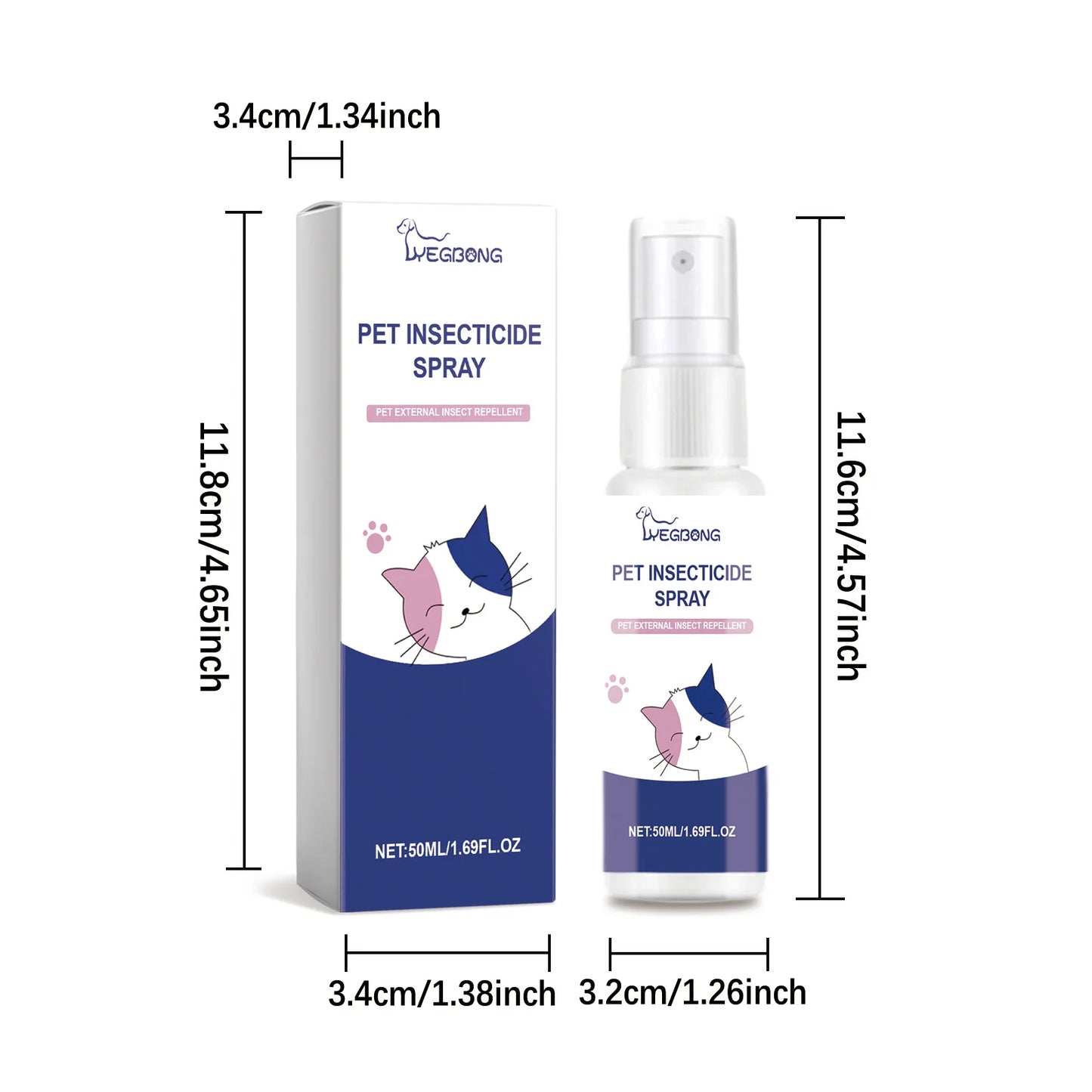 50ML Pet Insect Repellent Spray Nourishing Skin Smoothing Hair Powerful Eliminate Bad Odor Non-irritating Protective Herbal Pet Insect Repellent Liquids