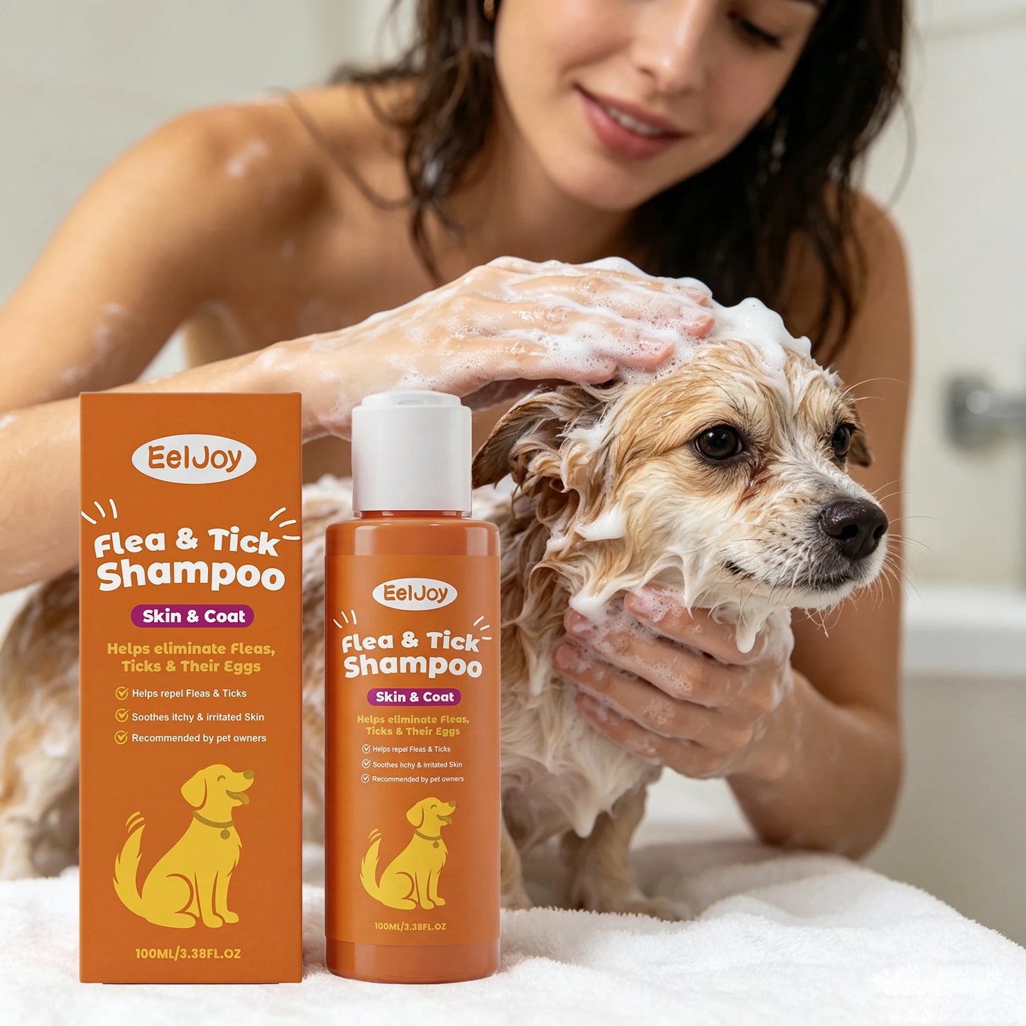 100ML Pet Cleaning Shampoo Gentle Remove Dirts Eliminate Bad Odors Smoothing & Volumizing Hair Soothing Redness Flea Repellent Daily Care Pet Cleaner