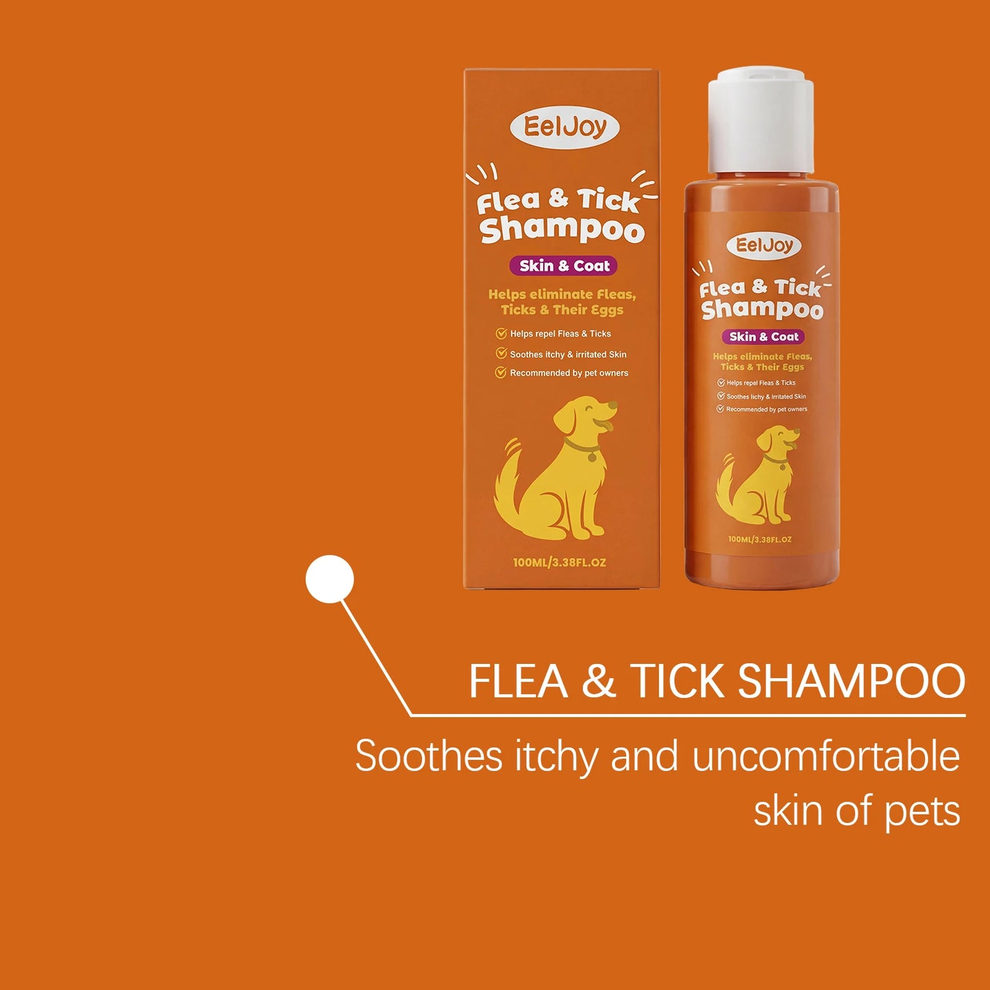 100ML Pet Cleaning Shampoo Gentle Remove Dirts Eliminate Bad Odors Smoothing & Volumizing Hair Soothing Redness Flea Repellent Daily Care Pet Cleaner