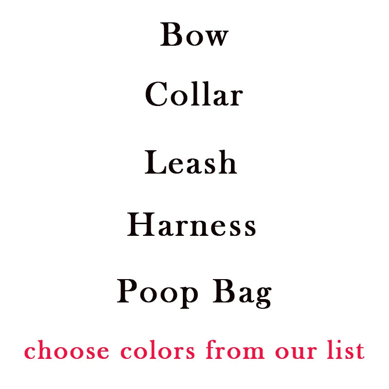 Multi Colors Pet Harness And Leash Set XS-XL Free Logo Dog Collar Bowtie Leads Accessory Velvet Pet Poop Bag Holder