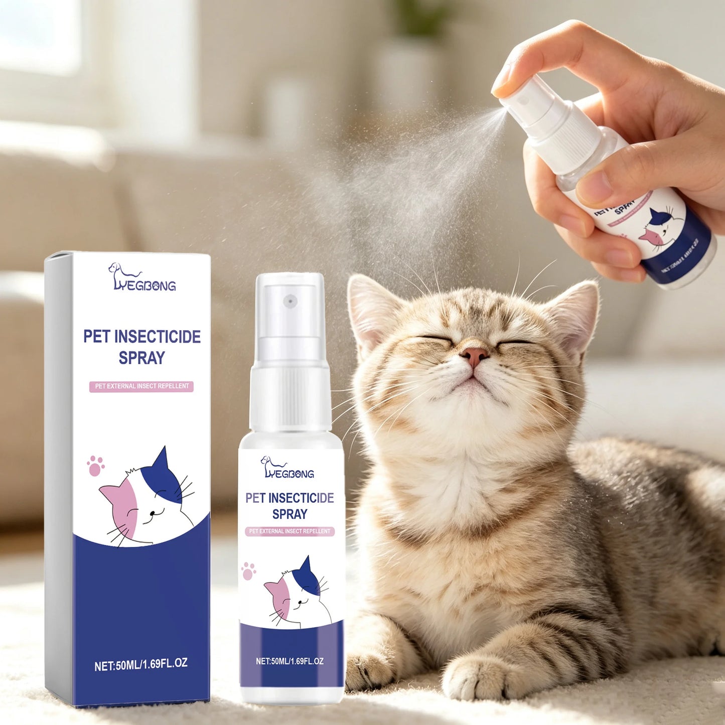 50ML Pet Insect Repellent Spray Nourishing Skin Smoothing Hair Powerful Eliminate Bad Odor Non-irritating Protective Herbal Pet Insect Repellent Liquids