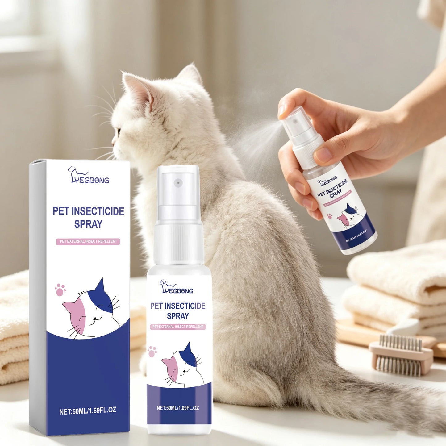 50ML Pet Insect Repellent Spray Nourishing Skin Smoothing Hair Powerful Eliminate Bad Odor Non-irritating Protective Herbal Pet Insect Repellent Liquids