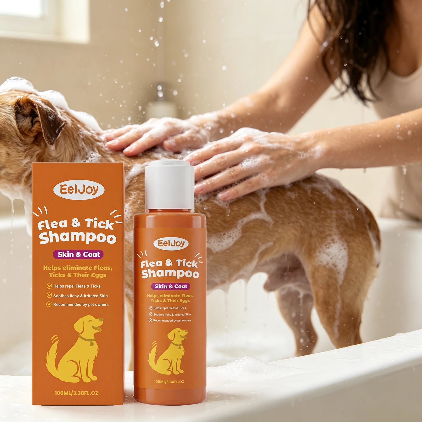 100ML Pet Cleaning Shampoo Gentle Remove Dirts Eliminate Bad Odors Smoothing & Volumizing Hair Soothing Redness Flea Repellent Daily Care Pet Cleaner
