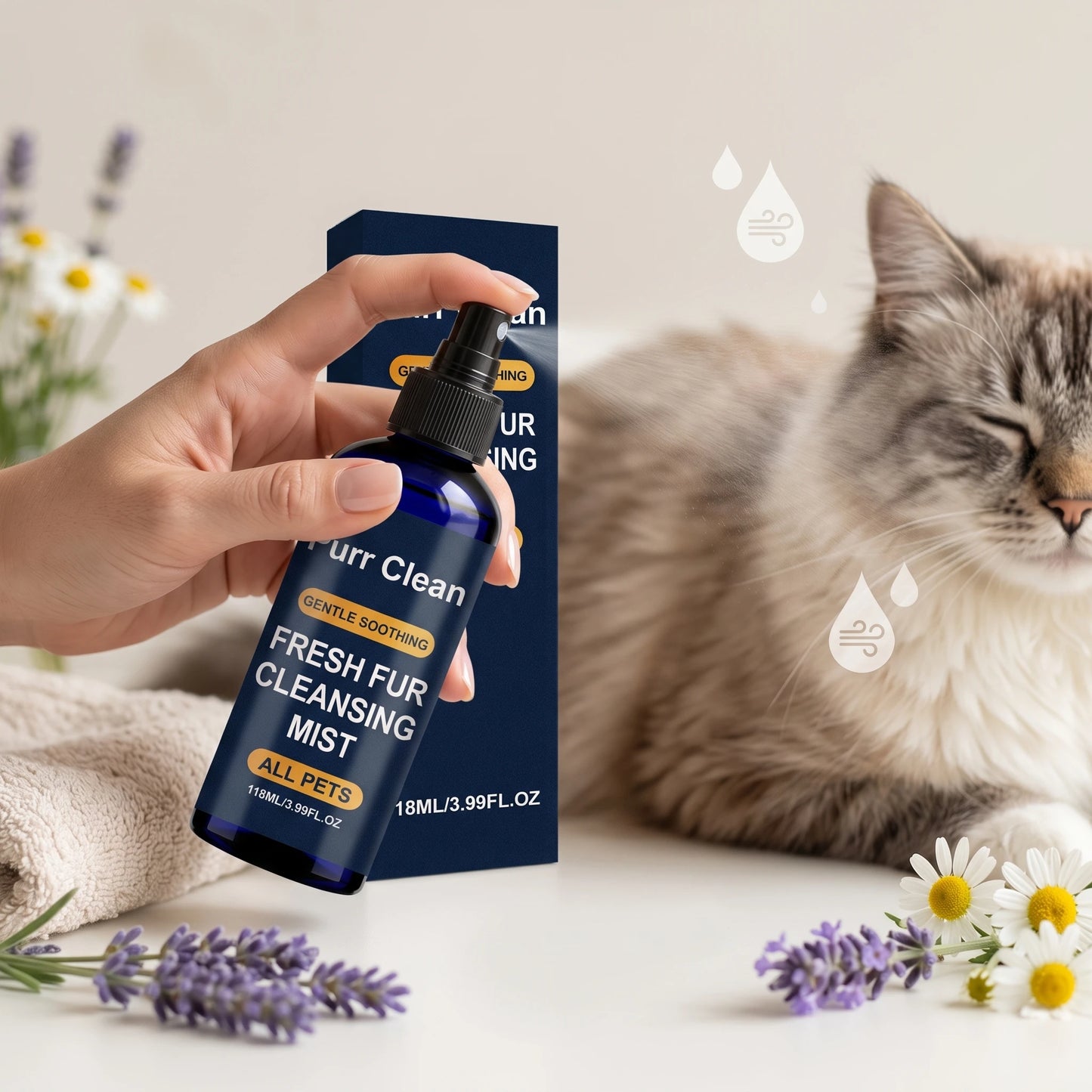 118ML Pet Hair Cleaning Agents for Dog & Cats Deep Cleaning Dirts Enhance Smoothness Remove Stains Eliminate Bad Odor Glowing Refreshing Pet Hair Cleaner Spray