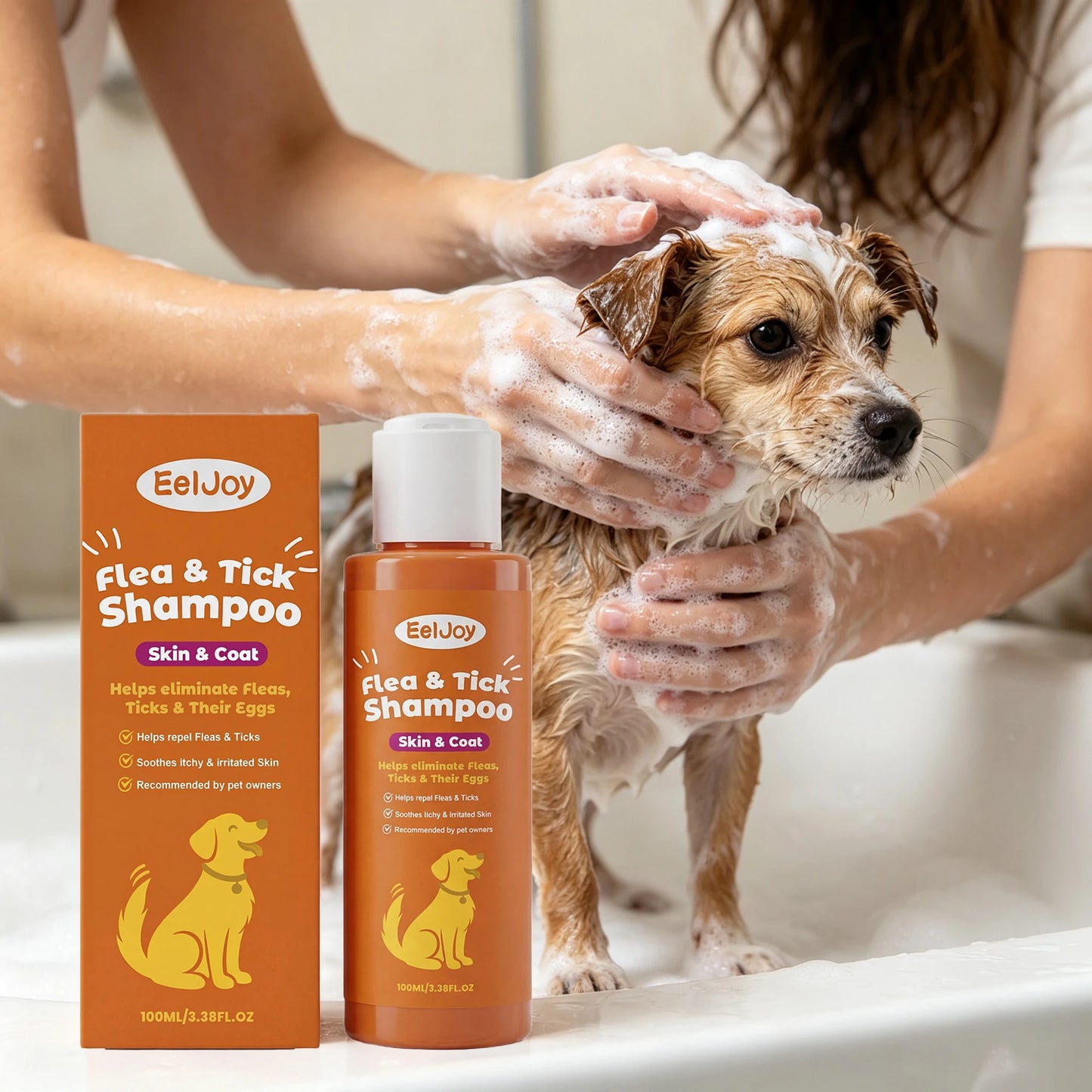 100ML Pet Cleaning Shampoo Gentle Remove Dirts Eliminate Bad Odors Smoothing & Volumizing Hair Soothing Redness Flea Repellent Daily Care Pet Cleaner