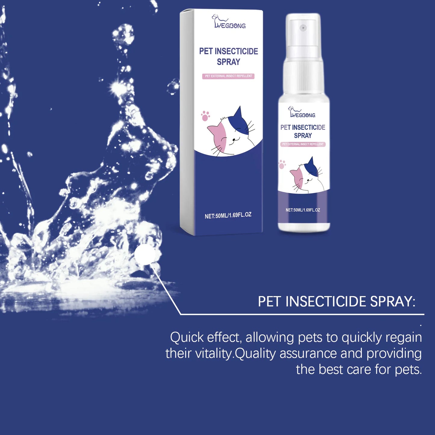 50ML Pet Insect Repellent Spray Nourishing Skin Smoothing Hair Powerful Eliminate Bad Odor Non-irritating Protective Herbal Pet Insect Repellent Liquids