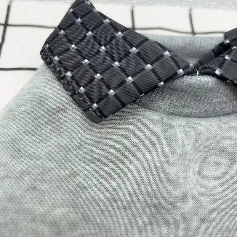 Pet Dog Clothes Warm Winter Shirt Collar Patchwork Hoodie Jacket for Small Dog Coat Bear Hoodie Pet Plaid Shirt Puppy Clothing
