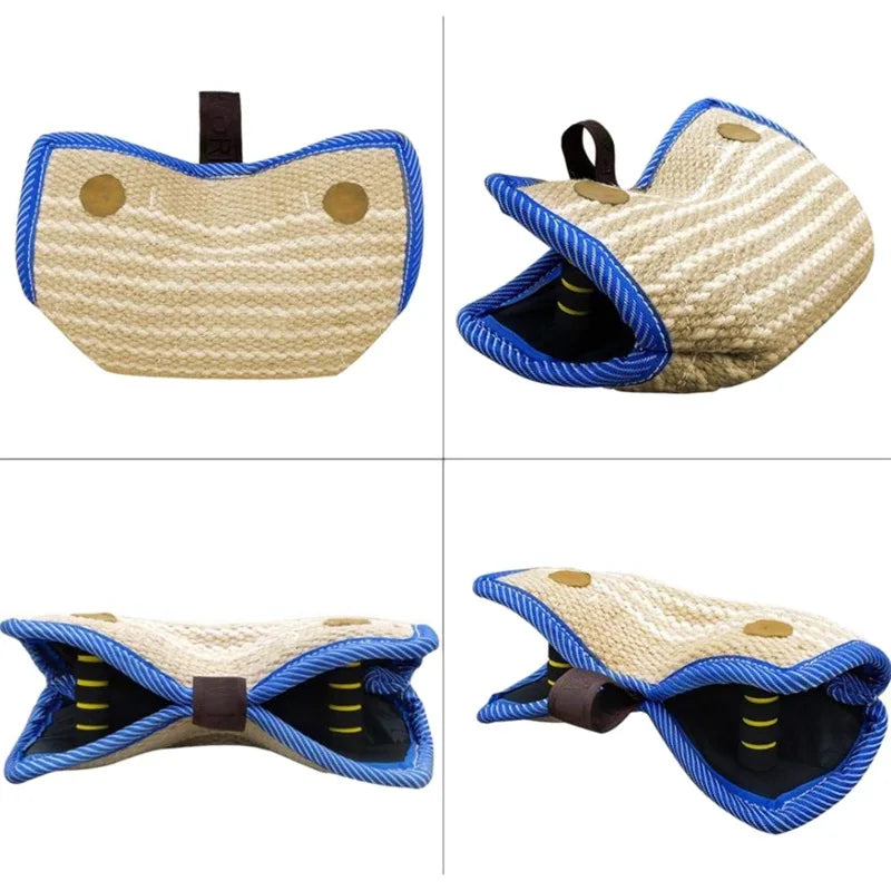Dog Bite Pillow,High Quality Jute Training Biting Sleeves Sturdy Interactive Play Tug of Dogs Toy Tear Resistant for Pet Toys