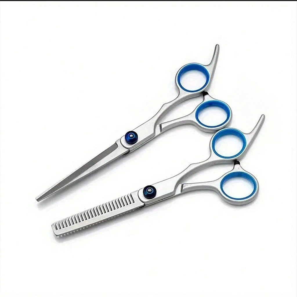 6 Pcs Professional Pet Grooming Scissors Set, Stainless Steel Hair Cutting Kit   with Comb ,Nail Clippers, Dog Cat Grooming Tools for Personal Use
