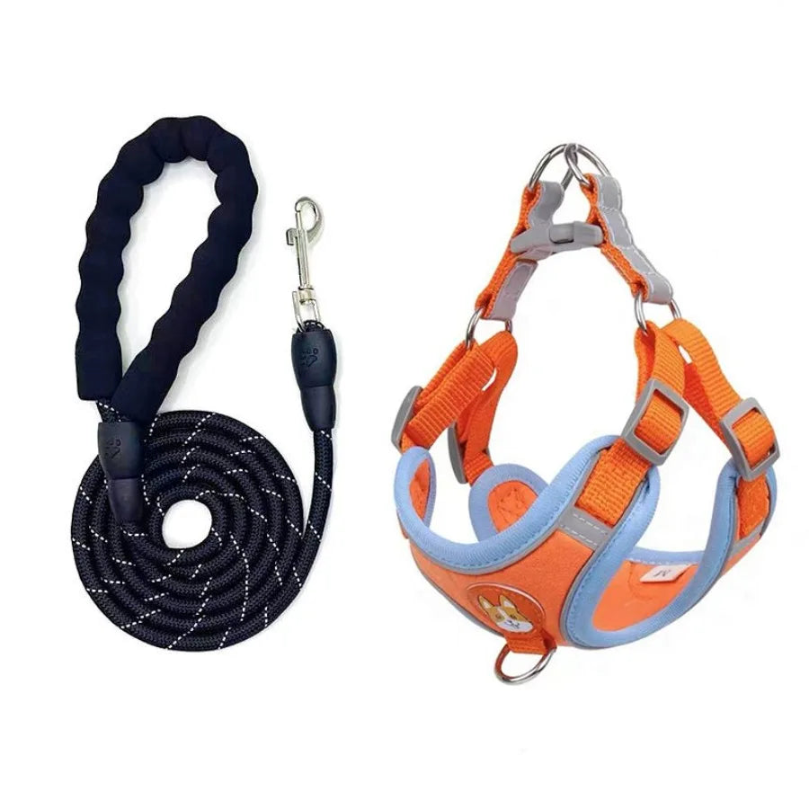 Vest type dog leash, medium size small dog, teddy bear, boomerang breast strap, puppy walking dog leash, dog chain.