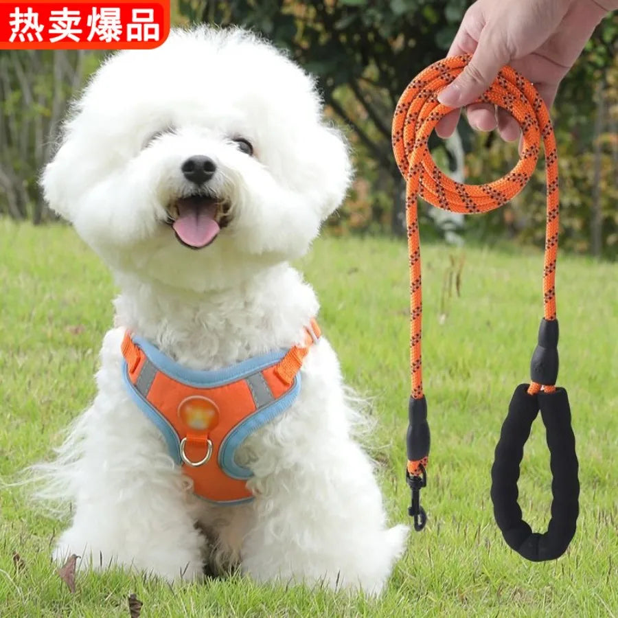 Vest type dog leash, medium size small dog, teddy bear, boomerang breast strap, puppy walking dog leash, dog chain.