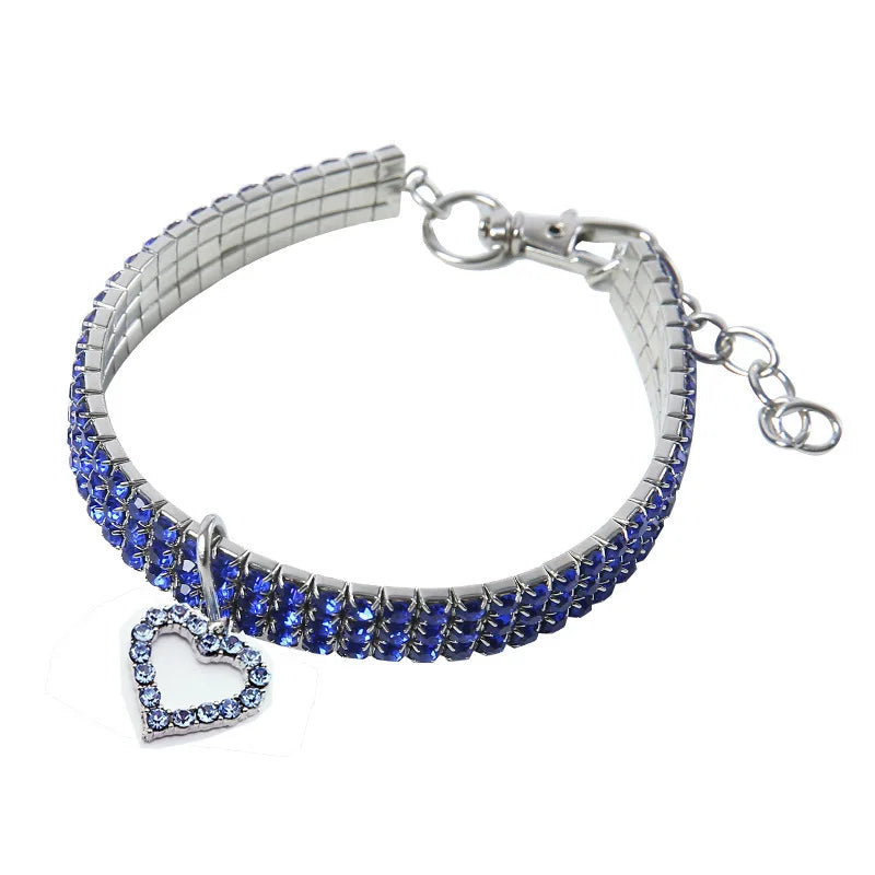 Rhinestone Stretch Pet Collar, Crystal Necklace, Simple Decorative Neck Ring for Dogs & Cats