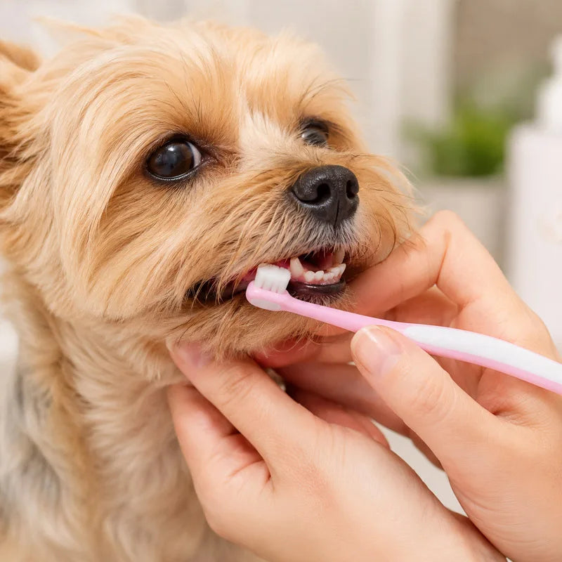 Pet toothbrush for cats and dogs,small head,soft bristles, Dense Hair Brush for Teeth Cleaning Oral Care Toothbrush Pet Supplies