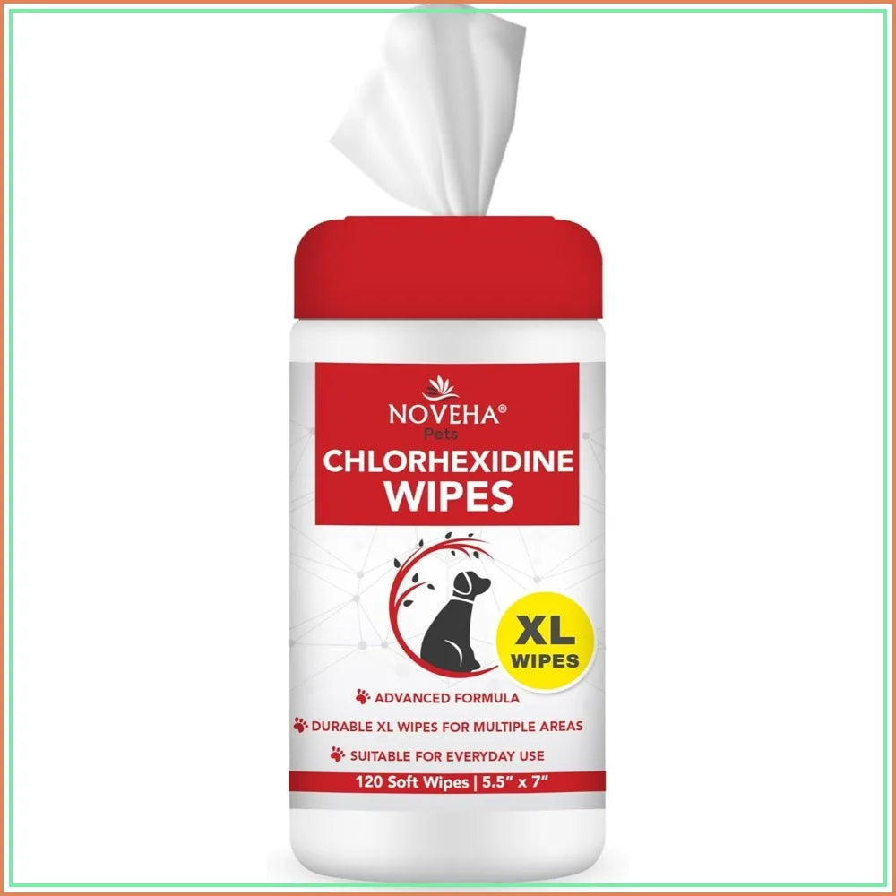 120 XL Pet Wipes for Dogs & Cats - Safe for Face, Folds & Skin Relief, On-the-Go 5.5"x7"