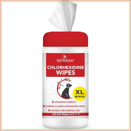 120 XL Pet Wipes for Dogs & Cats - Safe for Face, Folds & Skin Relief, On-the-Go 5.5"x7"