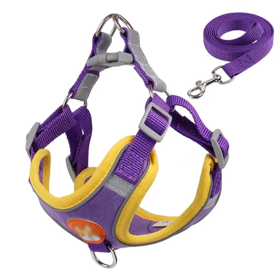 Vest type dog leash, medium size small dog, teddy bear, boomerang breast strap, puppy walking dog leash, dog chain.