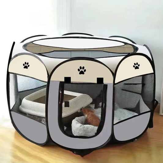 Foldable Soft Kennel Portable Dog Crate Breathable Spacious Space Easy to Clean Enclosed Foldable Soft Kennel for Cats Dogs