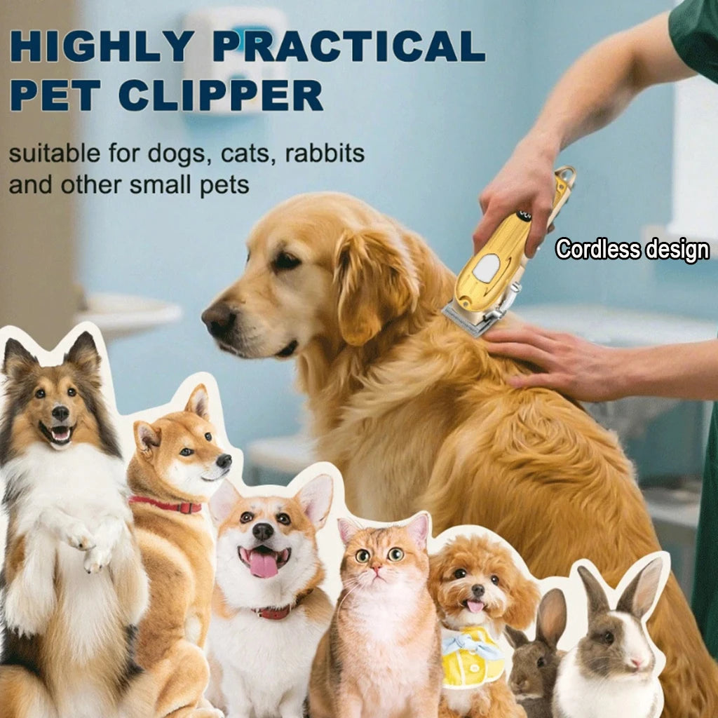 Electric Pet Hair Clipper USB Rechargeable LCD Display Dog Cat Grooming Trimmer Shaver with Guide Combs Kit
