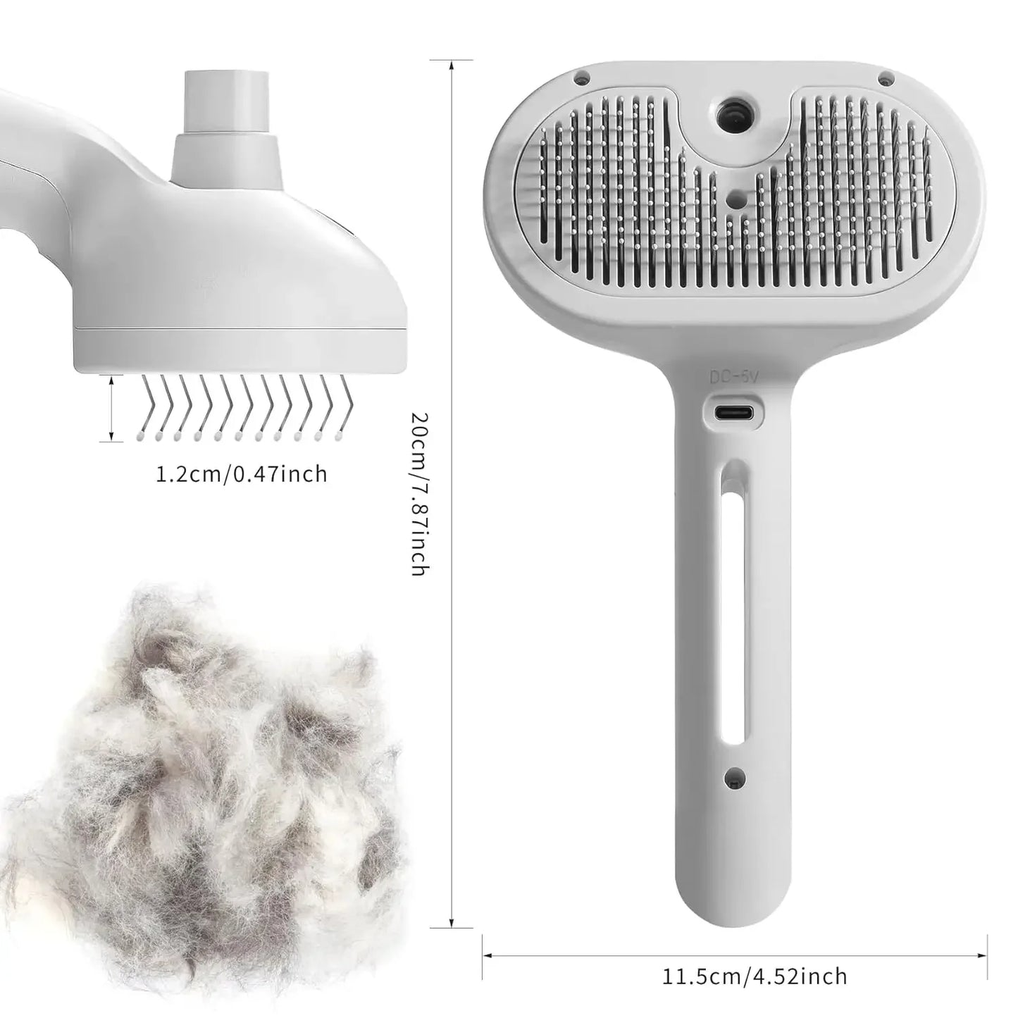 Pet Hair Removal Comb with Water Tank And Release Button Cat Dog Shedding Spray Steam Brush for Grooming