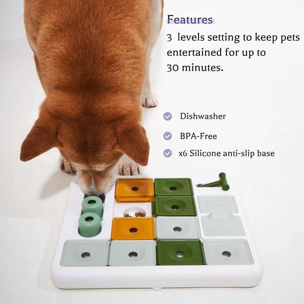 Dog Puzzle Toy 3 Levels, Mental Stimulating for Boredom and Smart Dogs, Treat Puzzle for All Breeds