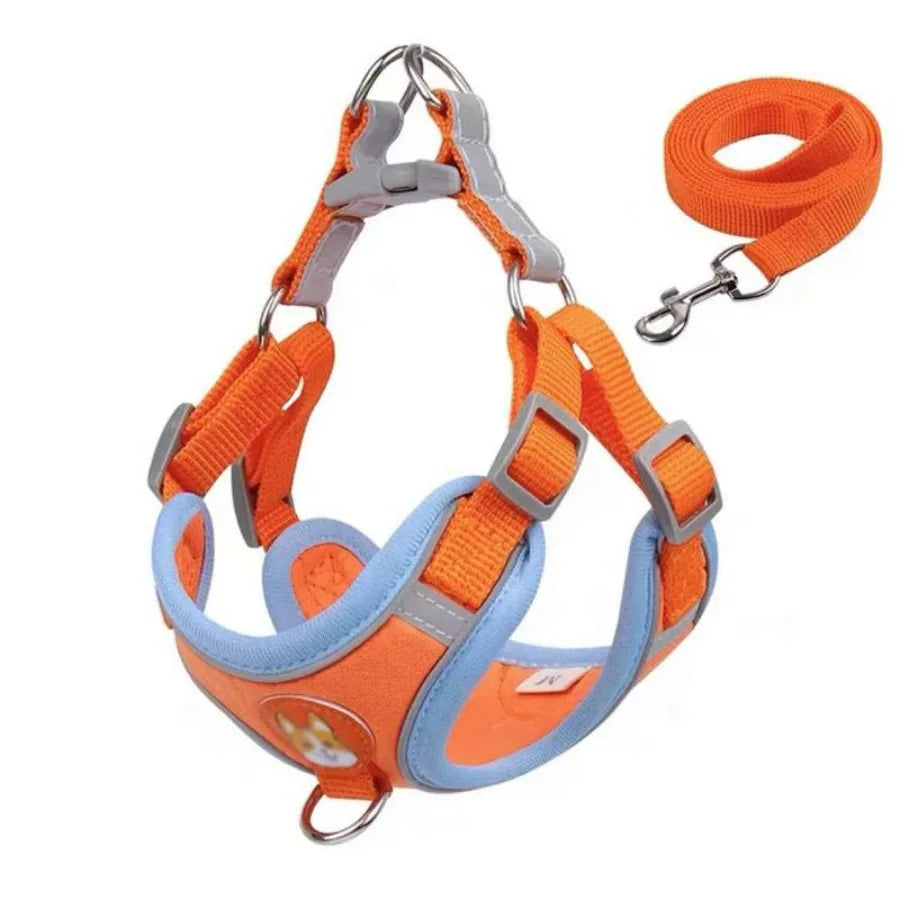 Vest type dog leash, medium size small dog, teddy bear, boomerang breast strap, puppy walking dog leash, dog chain.