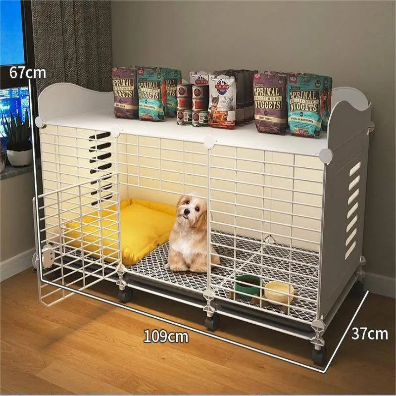 Dog Cage Crate with Wheels & Tray Indoor Dog House Wired Cage Crate Dog Kennels Pet Crate for Small/Medium/Large Dog