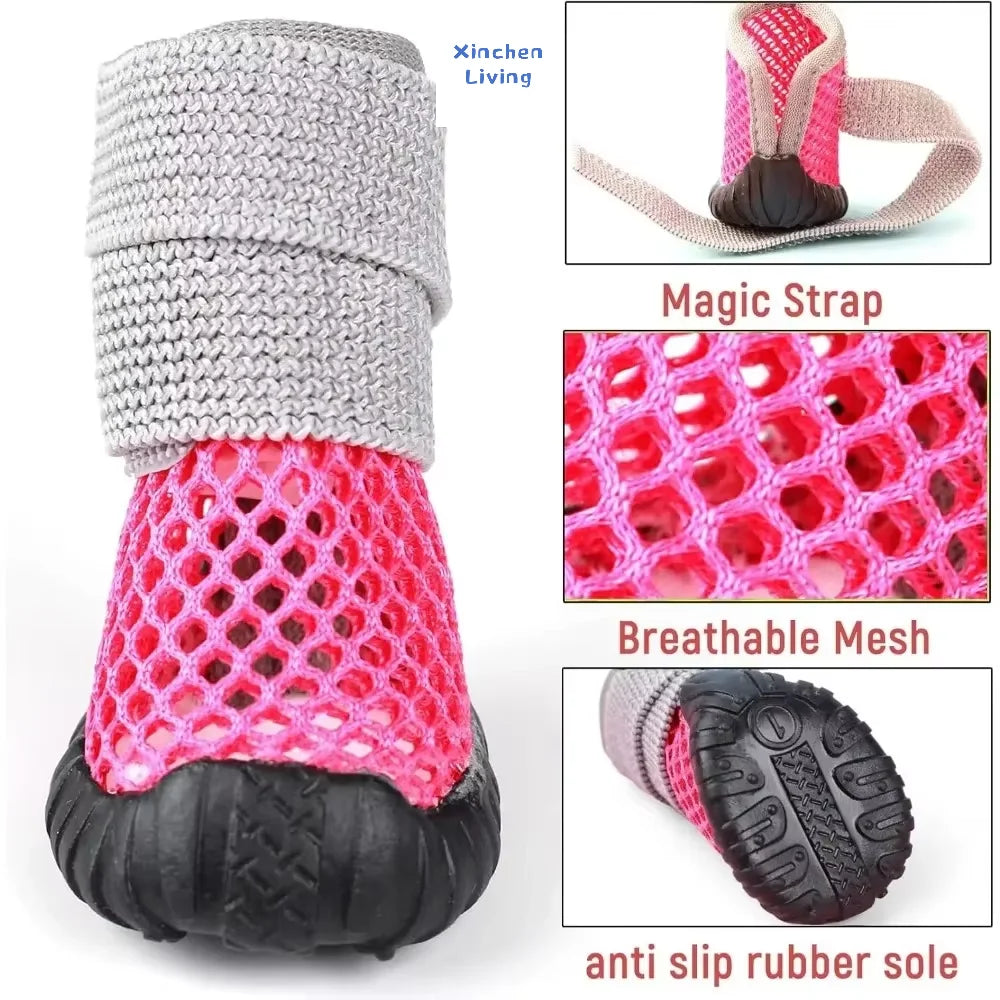 Summer Dog Mesh Shoes Breathable Anti-slip Lightweight Soft Cute Outdoor Small Dogs Puppy Chihuahua Sandals Boots Hot New