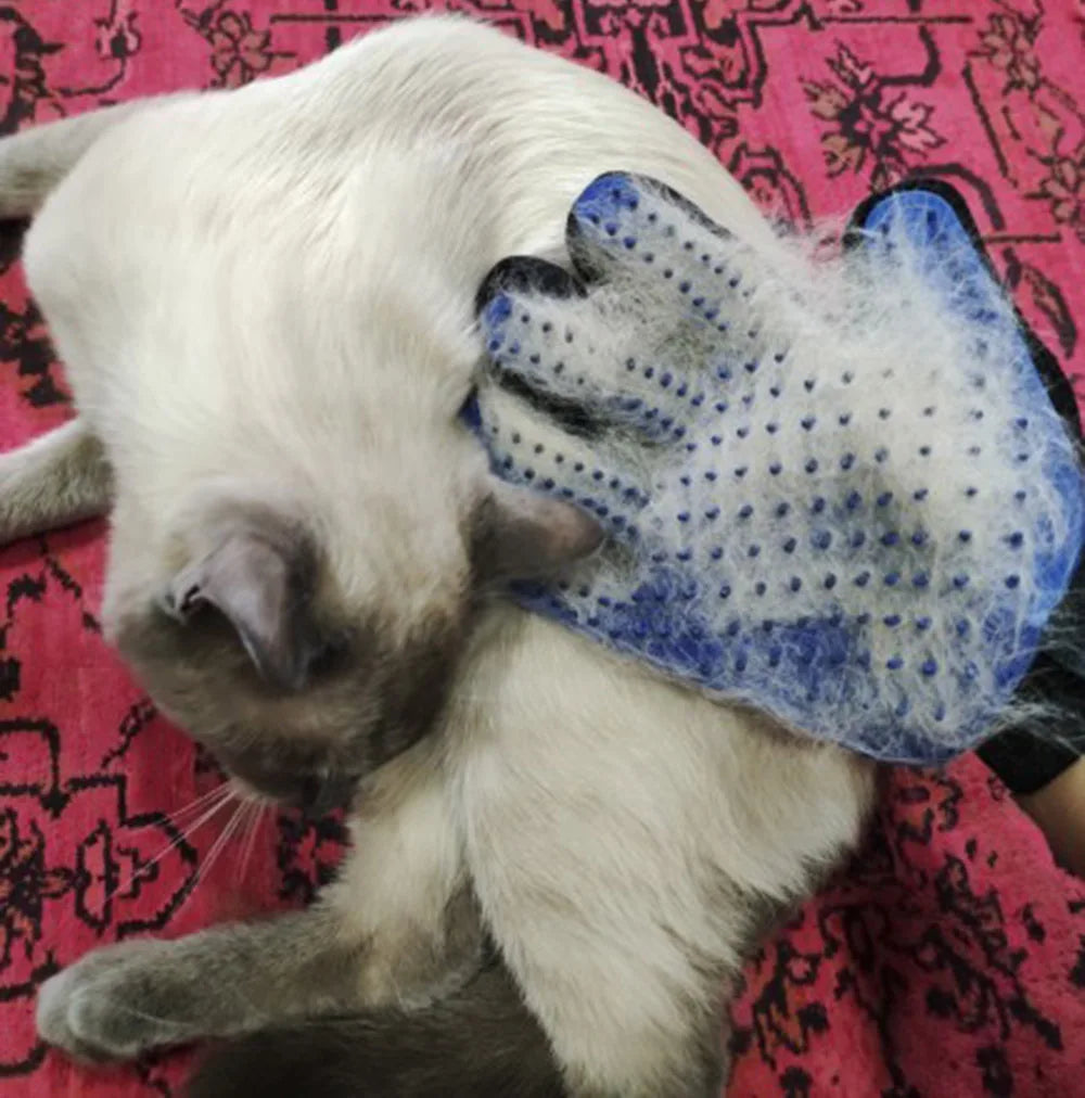 Dog Cat Pet Combs Grooming Deshedding Brush Gloves Effective Cleaning Back Massage Animal Bathing Hair Removal