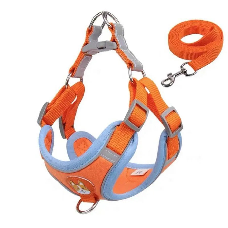 Vest type dog leash, medium size small dog, teddy bear, boomerang breast strap, puppy walking dog leash, dog chain.