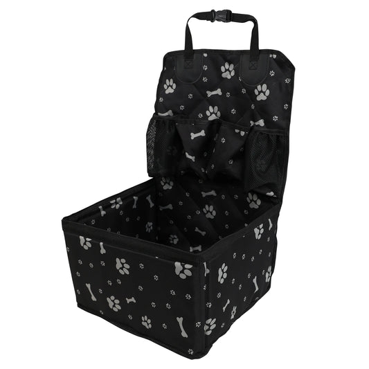 Pet Dog Car Seat with Storage Pockets Universal Pet Seat Cover for Small Medium Dogs Non-Slip Portable Travel Mat & Safety Bag