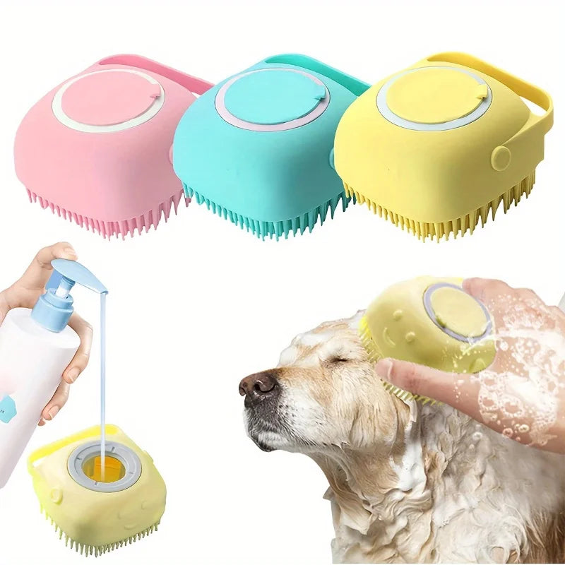 Multifunctional Bath Massage Brush for Dogs And Cats Soft Safety Silicone Puppy Grooming Tool Big Dog Cat Pet Accessories