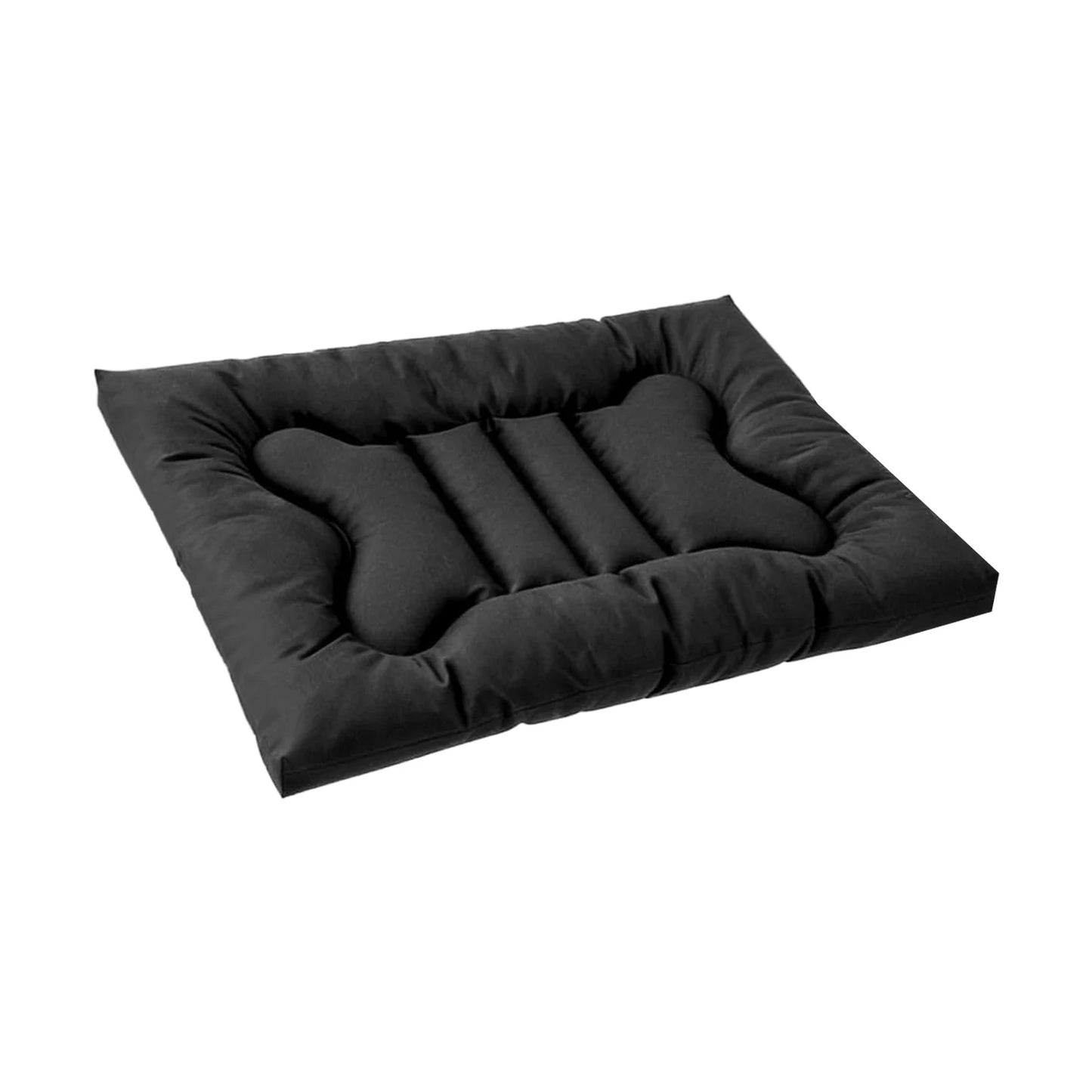 Chew Proof Dog Bed, Indestructible for Large Size Durable Dog Crate Pad, Waterproof & Washable Tough Kennel Pet Mats, Suitable for Aggressive Chewers (Black, L-35*22in)