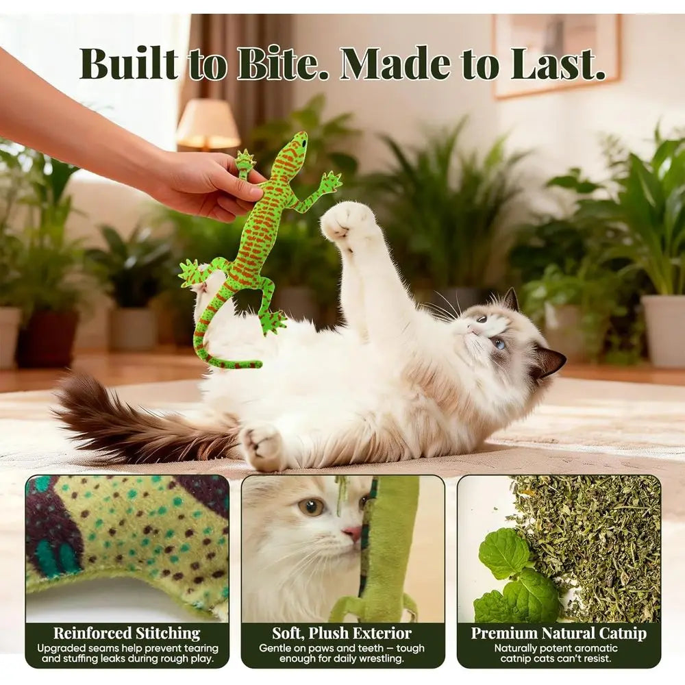 Lizard Catnip Toys Chew Bite Resistant Toys Indoor Cats Boredom Relie Teeth Cleaning Interactive Funny Cute Kitten Cat Lover Gif