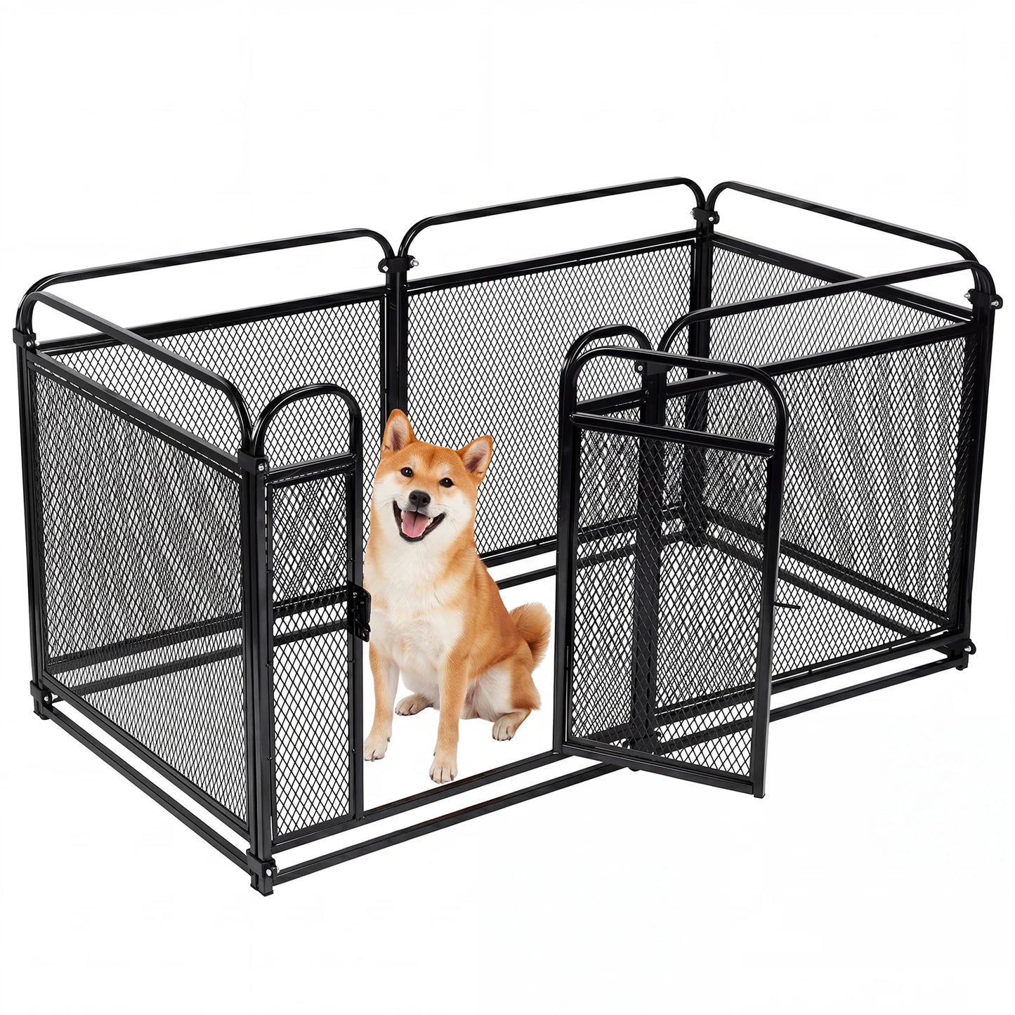 Foldable Metal Dog Exercise Pen Reusable Pets Puppy Playpen Portable Metal Pet Exercise Kennels for Indoor/Yard/RV Camping