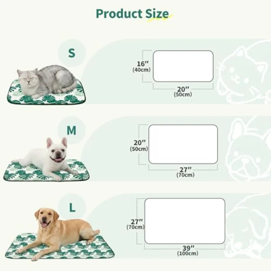 Pet Cooling Mat  Ice Silk Cooling Mat for Dogs and Cats Portable and Washable Pet Cooling Blanket, Car Seats, Beds f