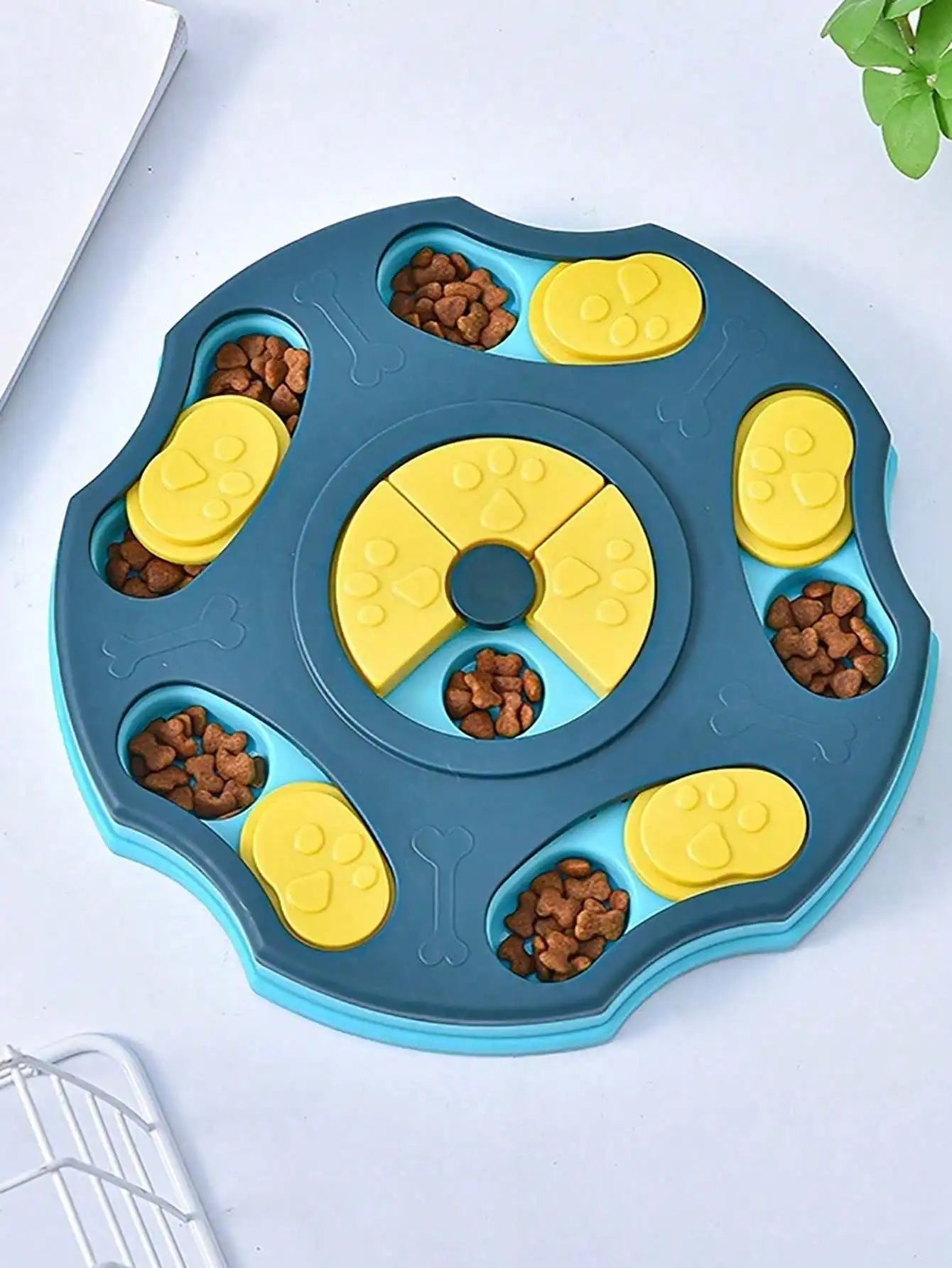 1PC Dog Puzzle Toys Slow Feeder, Interactive IQ-Enhancing Food Dispenser, Non-Slip Slow Eating Bowl, Cat And Dog Food Game, Durable And Easy To Clean, Anti-Choking Function, Slow Feed Treat Dispenser,