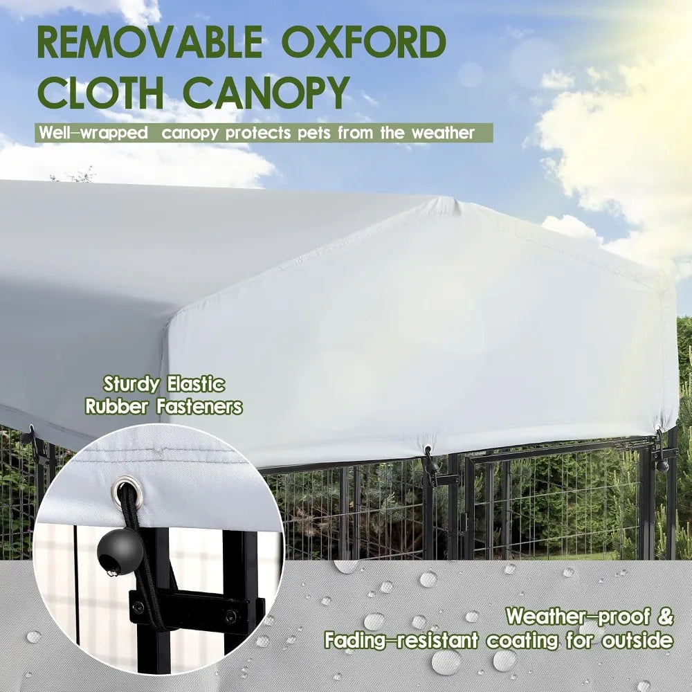 Brand new, Fast shipping 8x4x6 FT Outdoor Dog Kennel for Large Dogs with UV Waterproof Cover, Double Locks, Rotating
