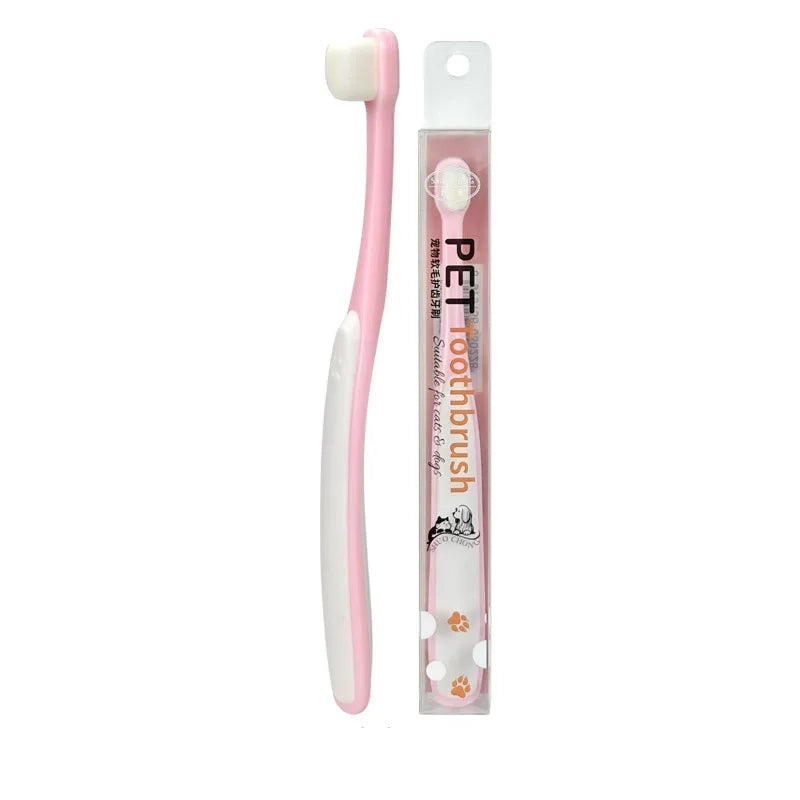 Pet toothbrush for cats and dogs,small head,soft bristles, Dense Hair Brush for Teeth Cleaning Oral Care Toothbrush Pet Supplies