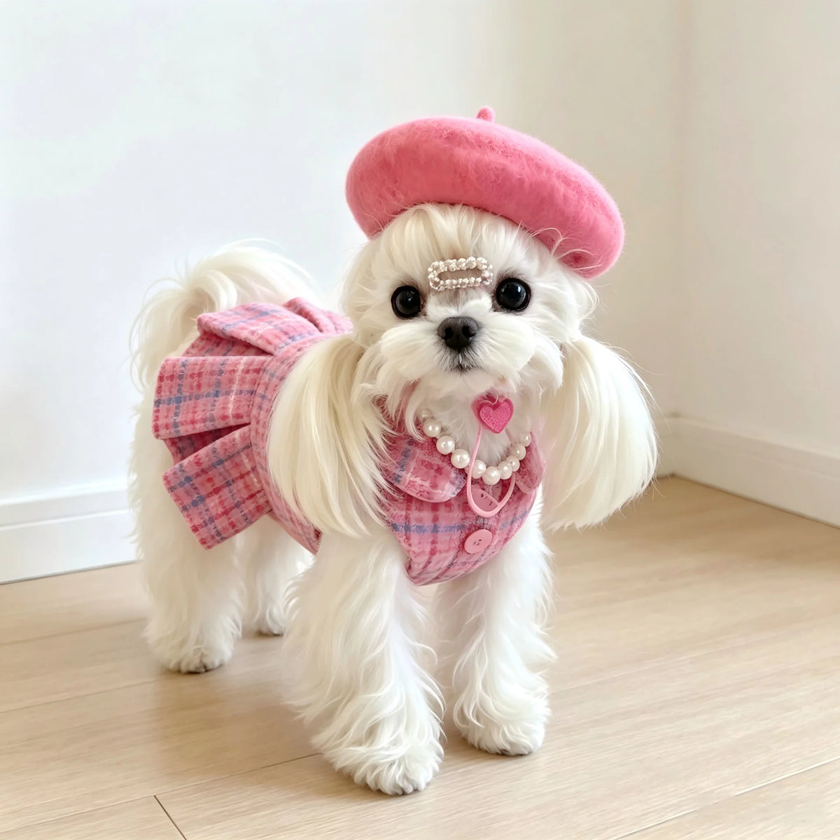 Pet Dog Winter Fleece Warm Vest Dress Small Dog Princess Party Costume for Teddy Bichon Maltese Puppy Outfit