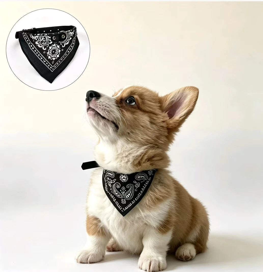 Dog and Cat Collar Bandana for Golden Retrievers, Poodles, and Small to Large Breeds – Pet Accessories and Printed Drool Towels