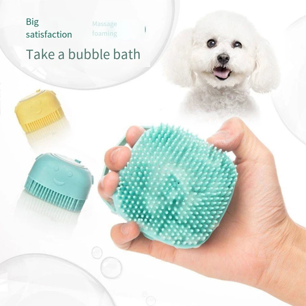 Pet Bathing Brush Soft Silicone Massager Shower Gel Bathing Brush Clean Tools Comb Gloves Dog Cat Grooming Supplies Accessories