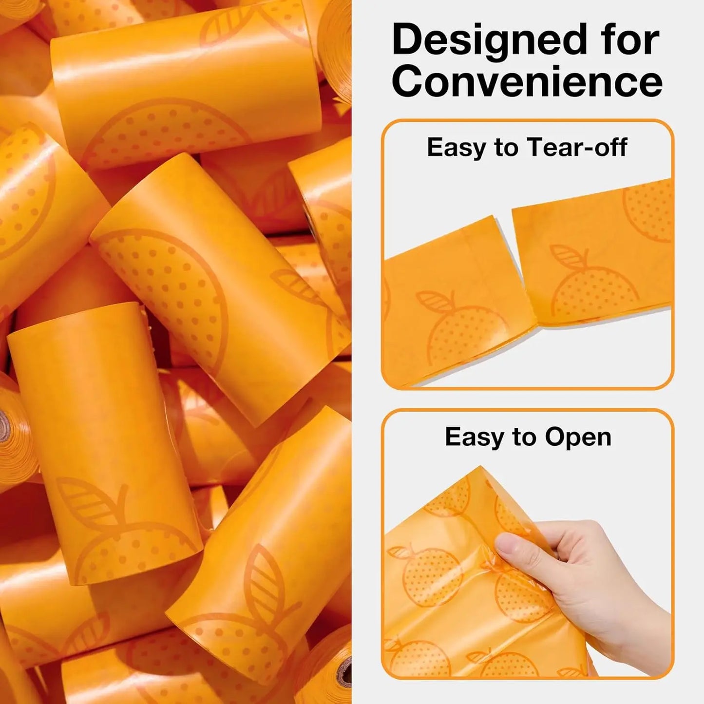 Citrus Scented Dog Poop Bags, Leak Proof, Extra Thick, Large Pet Waste Bags for Dogs Walking, Cat Litter & Diapers, 300 Count (20 Rolls)