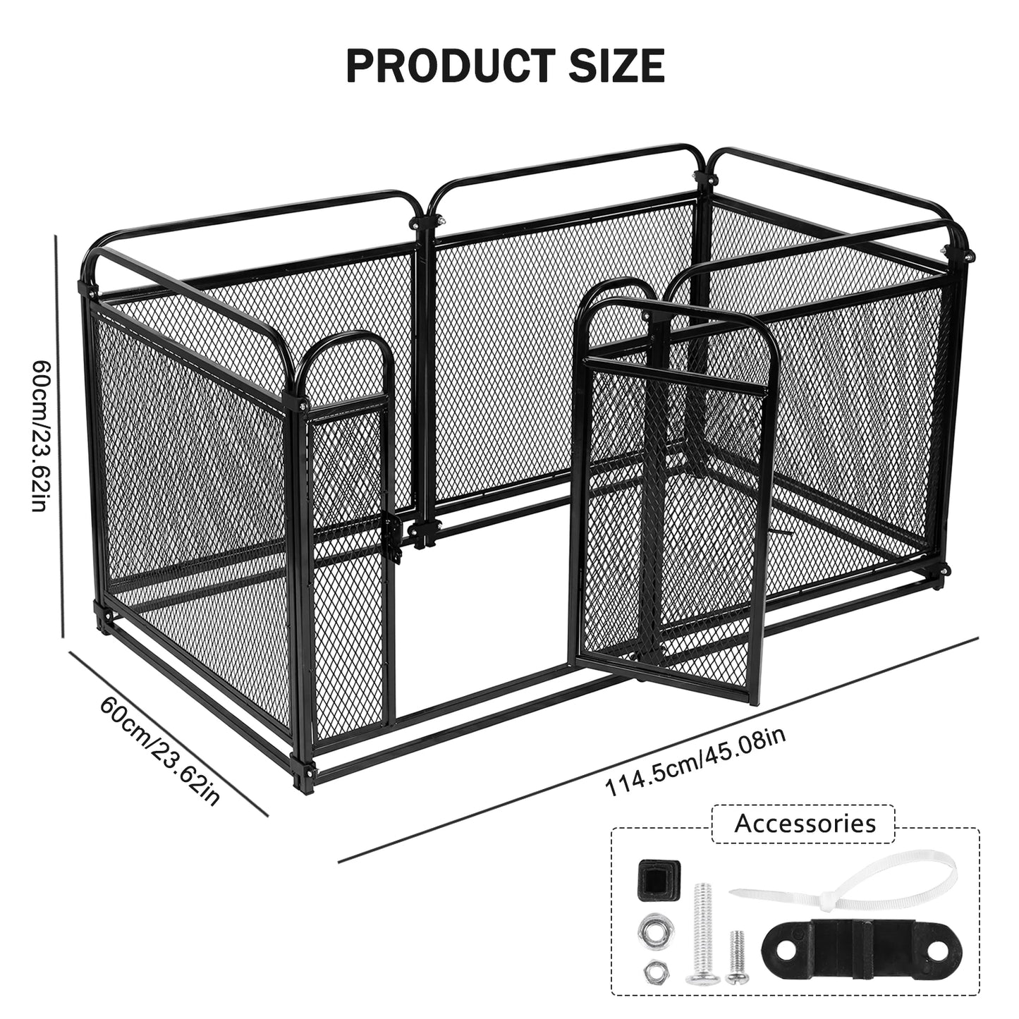 Foldable Metal Dog Exercise Pen Reusable Pets Puppy Playpen Portable Metal Pet Exercise Kennels for Indoor/Yard/RV Camping