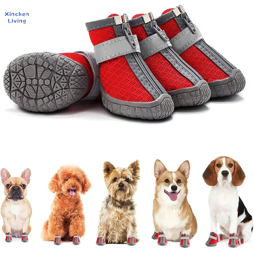 Dog Mesh Shoes Breathable Lightweight Waterproof Reflective Wear-resistant Fashion Sneakers Boots Cats Puppy All Season Hot New