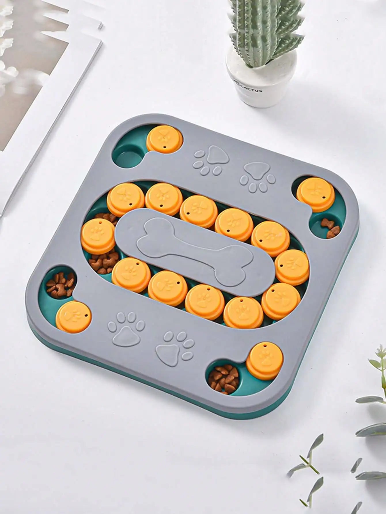 1PC Dog Puzzle Toys Slow Feeder, Interactive IQ-Enhancing Food Dispenser, Non-Slip Slow Eating Bowl, Cat And Dog Food Game, Durable And Easy To Clean, Anti-Choking Function, Slow Feed Treat Dispenser,