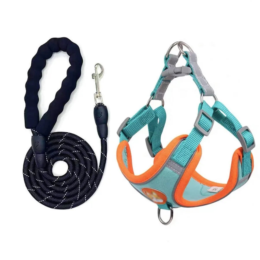 Vest type dog leash, medium size small dog, teddy bear, boomerang breast strap, puppy walking dog leash, dog chain.